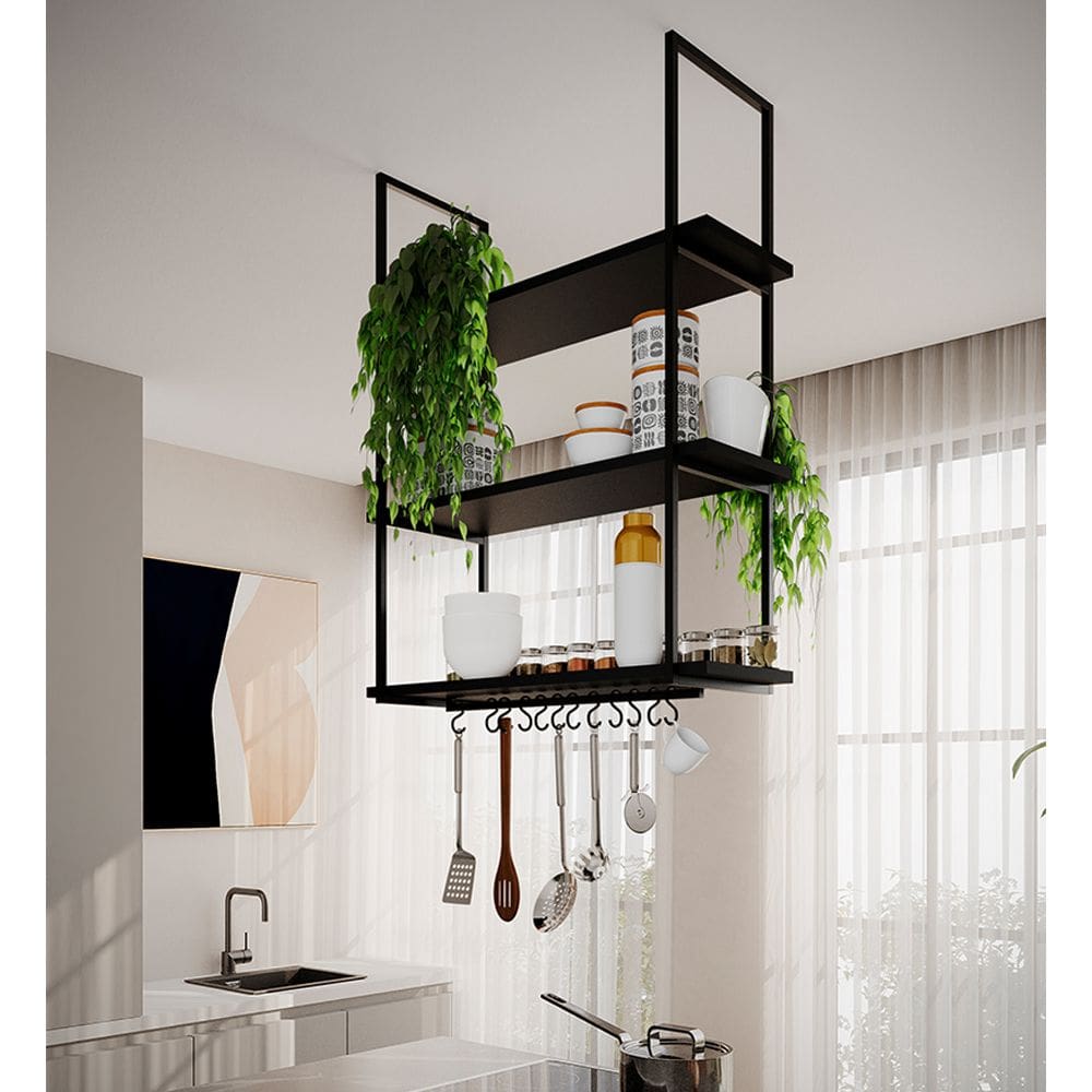Nicho Industrial Suspenso Denver 80cm - Preto