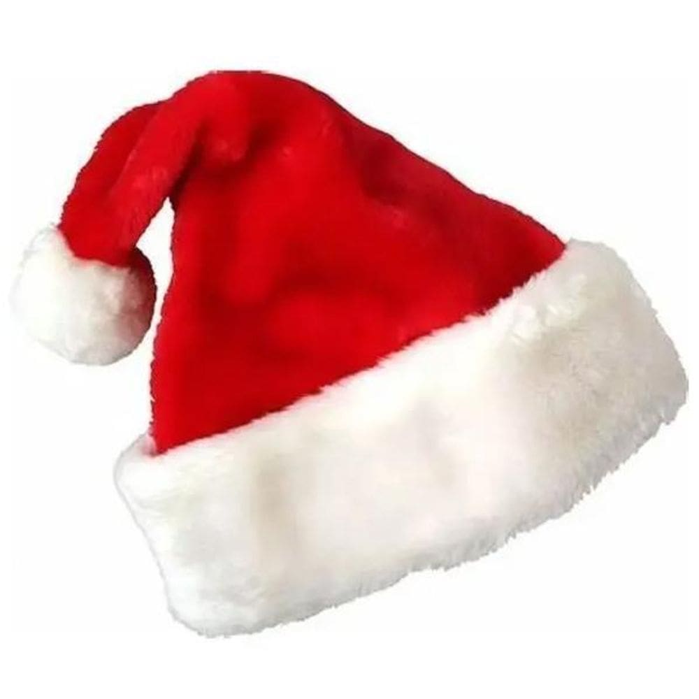 Gorro Papai Mamãe Noel Veludo Fantasia Natal Vermelho