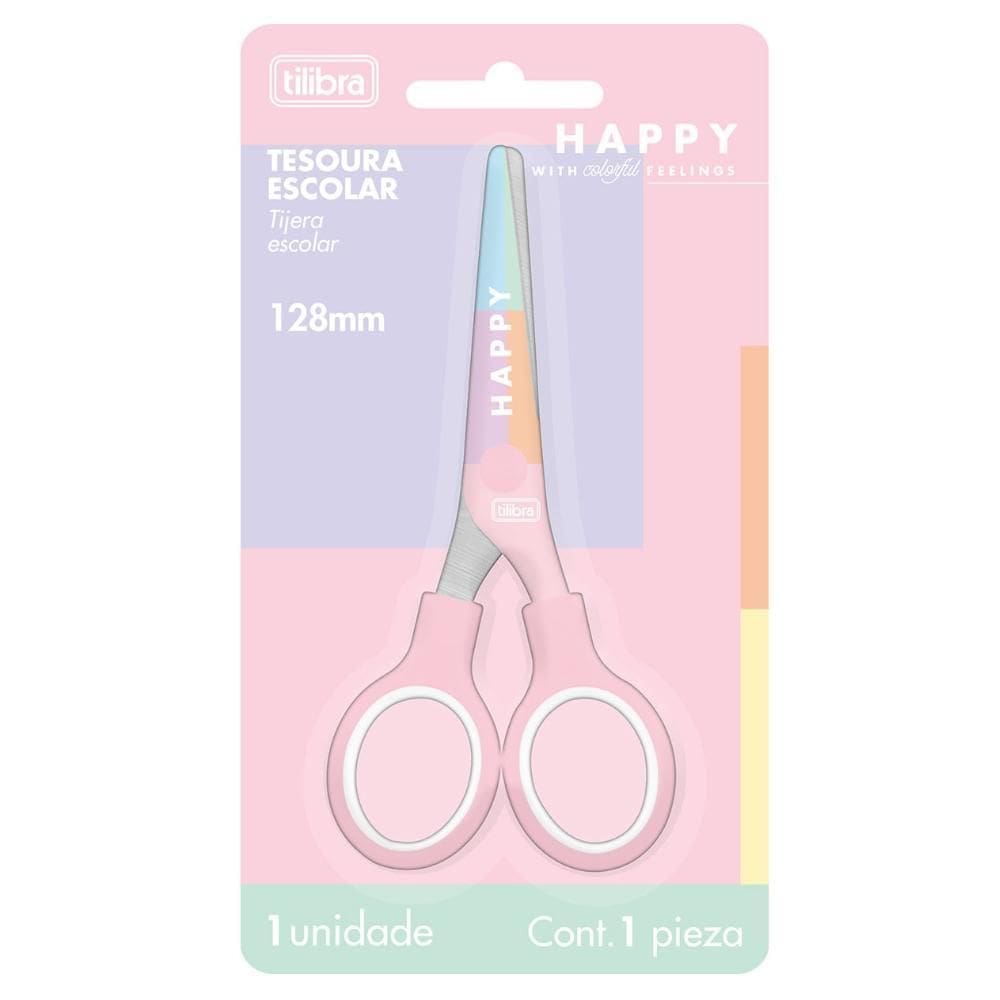 Tesoura Escolar 12,8Cm Tilibra Happy