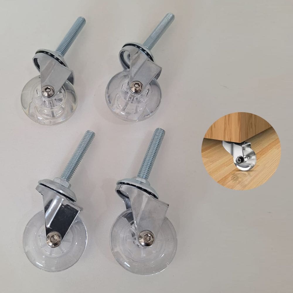 Rodízio de Silicone Pino Rosca 3/8 Sem Trava 35mm Hardt 4 Unidades