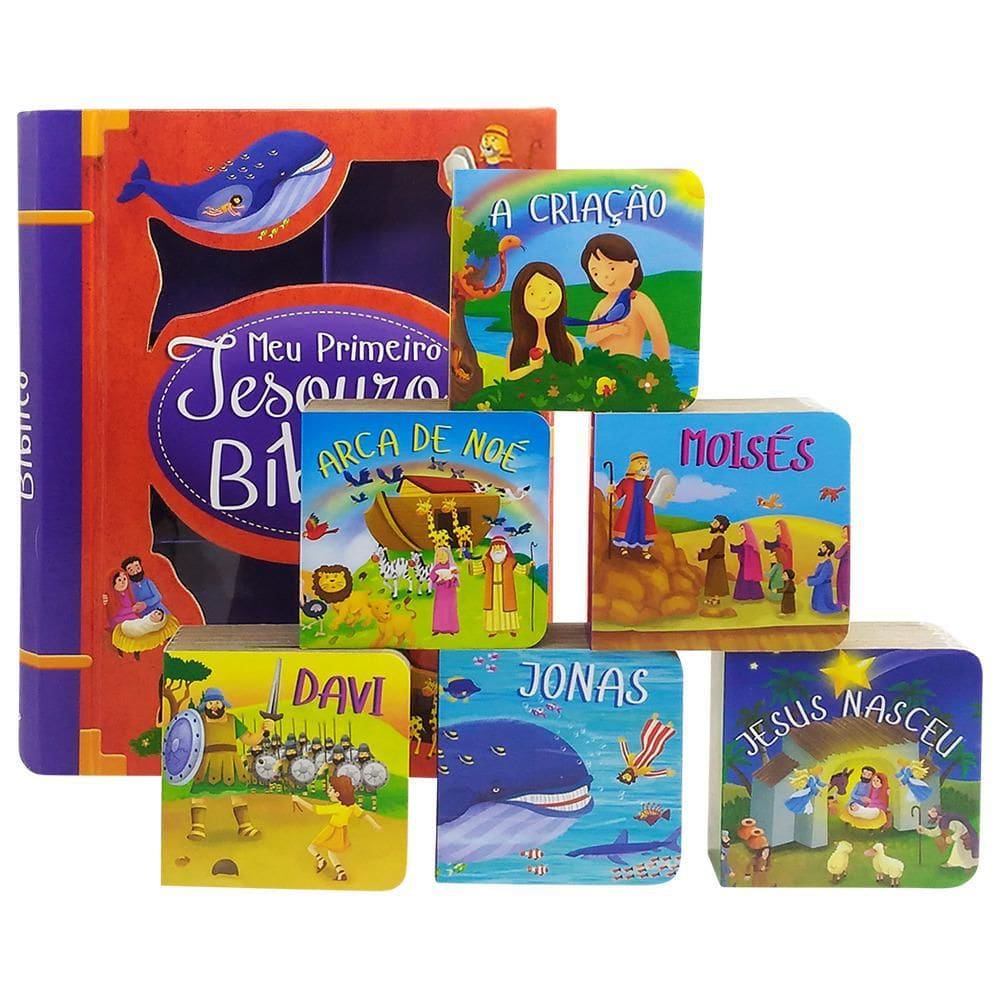 Livro Meu Primeiro Tesouro Bíblico Com 6 Livros Cartonados