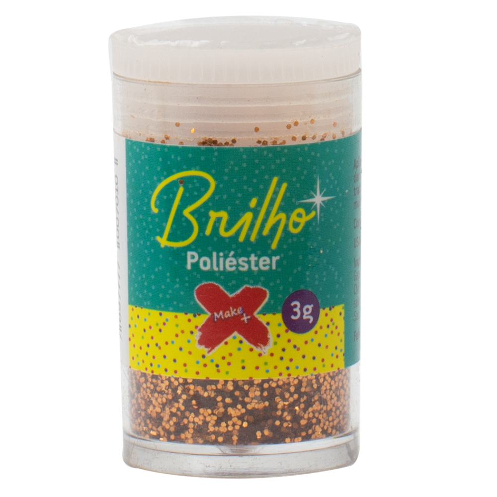 Glitter Escolar PVC Metálico Brilho Poliéster Pote 3g Make+ | Purpurina | Brilho em Pó | Neon | Unhas | Artesanato