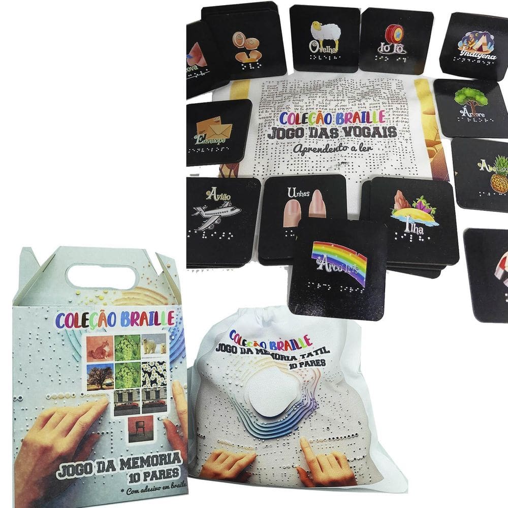 Kit Jogo Educativo Vogais Em Braile E Jogo Da Memória 10