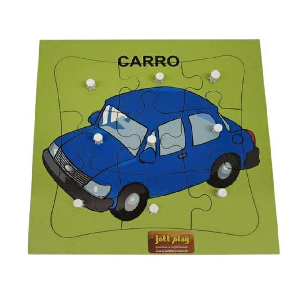 Quebra Cabeça Carro 9 Peças Com Pinos Jott Play