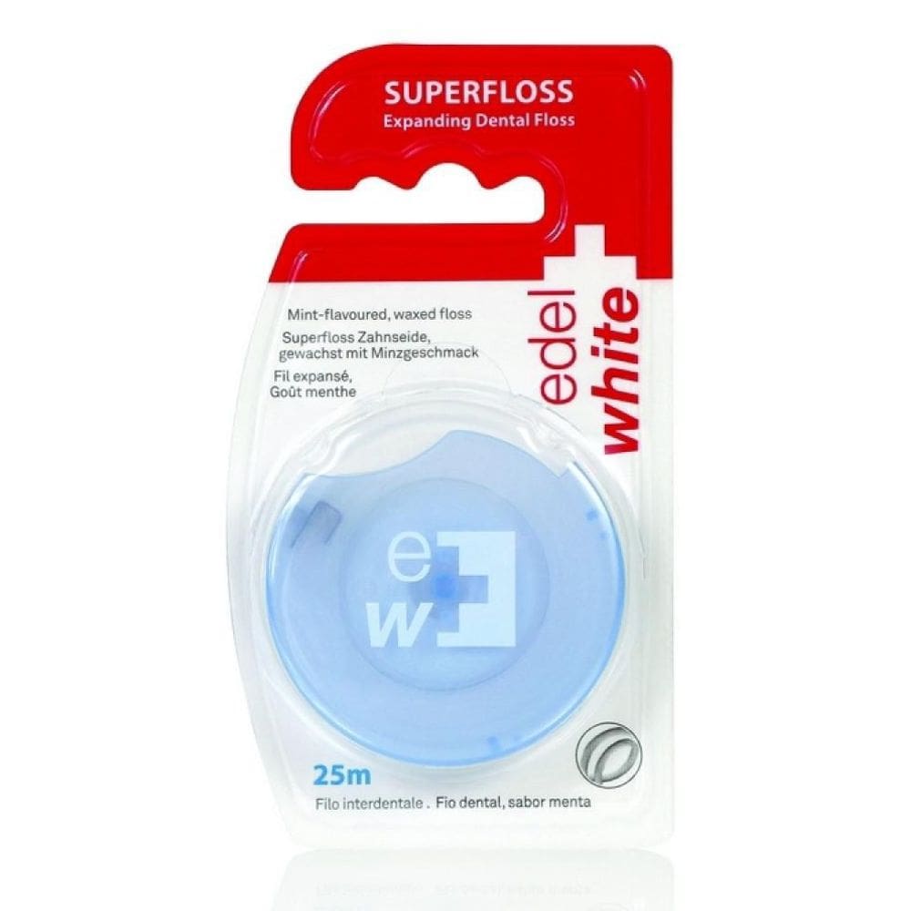 Fio Dental edel+white Superfloss - Limpeza Eficiente - Menta
