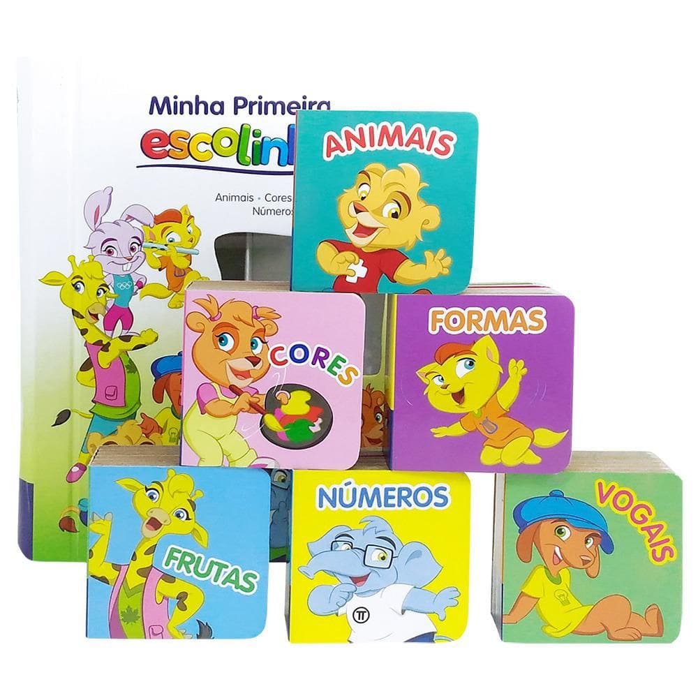 Livro Com 6 Livros Cartonados Minha Primeira Escolinha