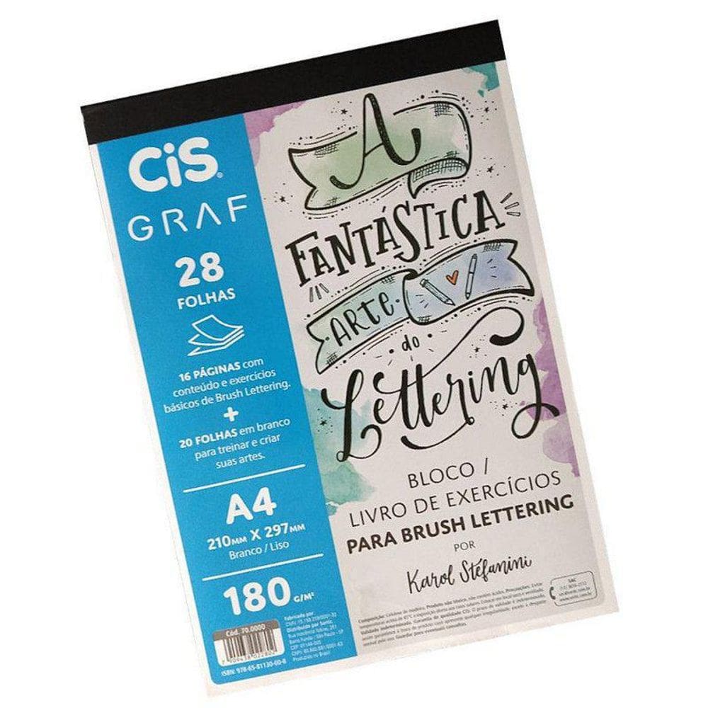 Bloco Exercícios Lettering Karol Stefanini A4 180Gr 28F