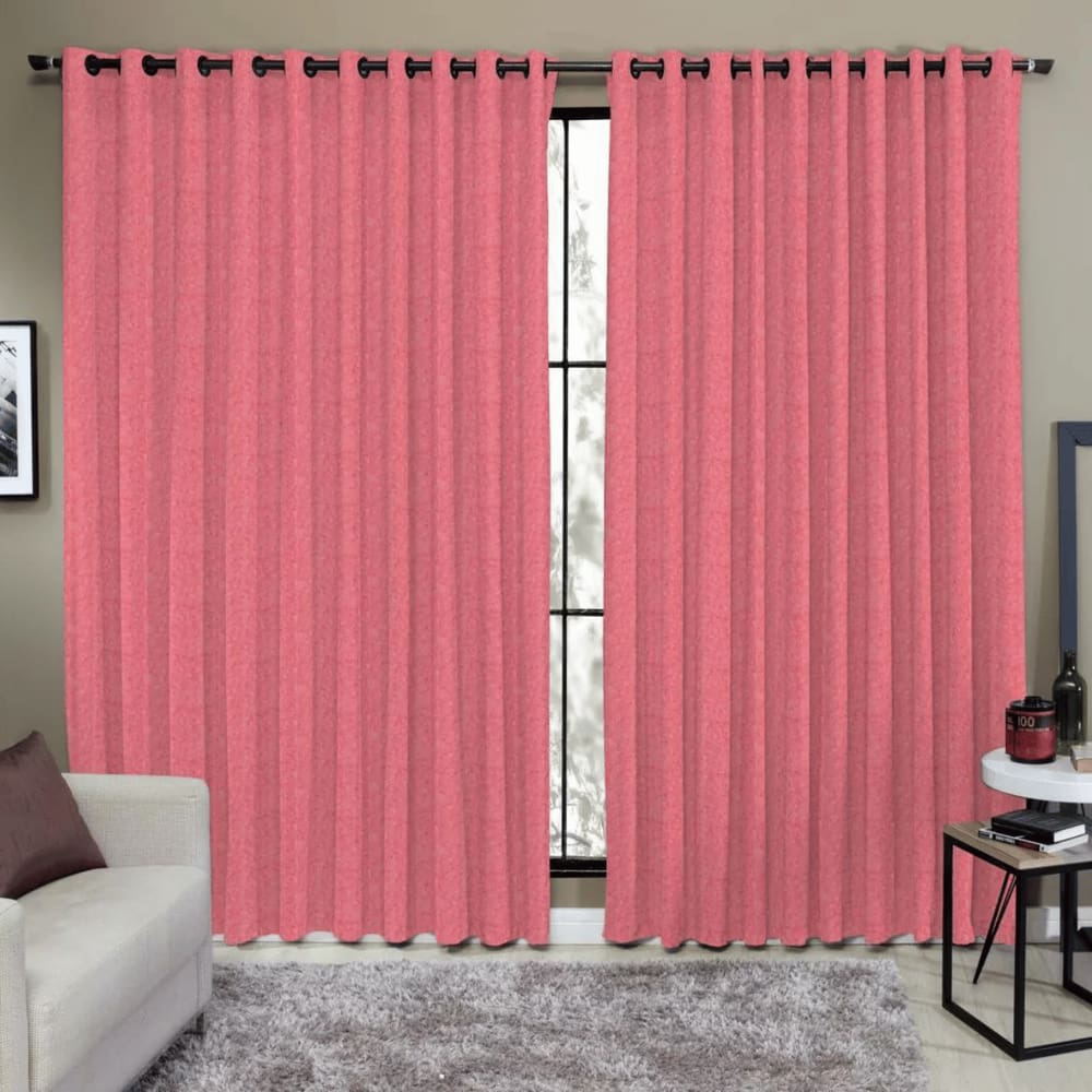 Cortina Rústica 100% Poliéster Sala Quarto 4,00x2,50M