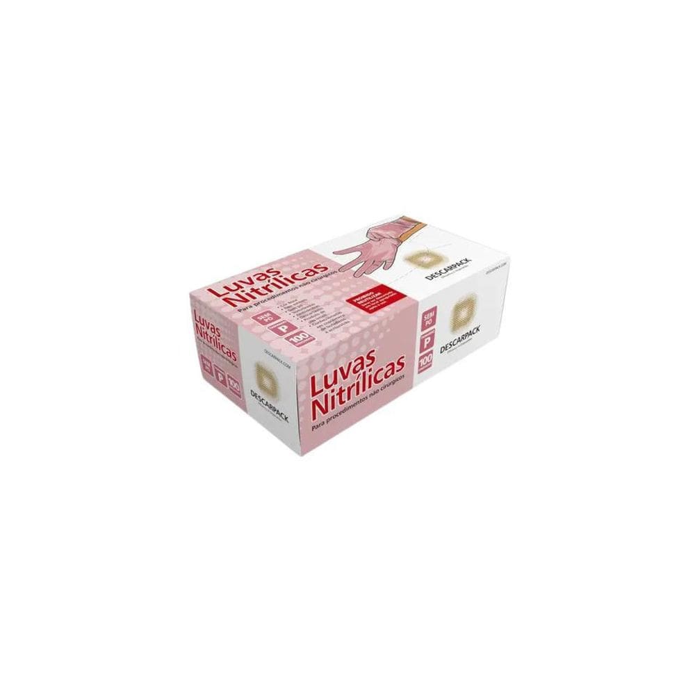 Luva Nitrílica Rosa Descarpack 100 un. - Proteção Médica