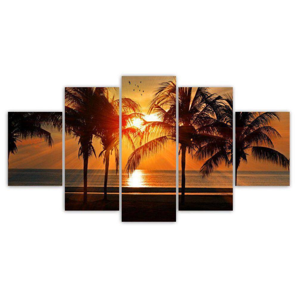 Quadros Decorativos Mosaico Mdf Pôr Do Sol 115X60Cm