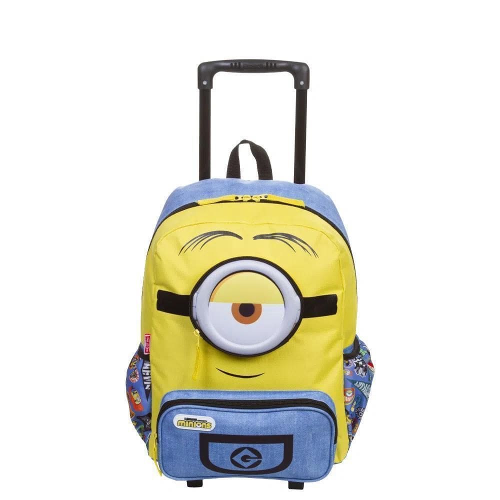 Mochila Minions Azul/Amarela 46x30x20cm - Sestini