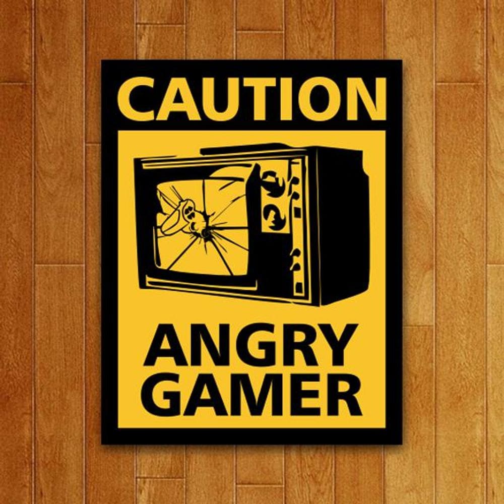 Placa Decorativa - Angry Gamer