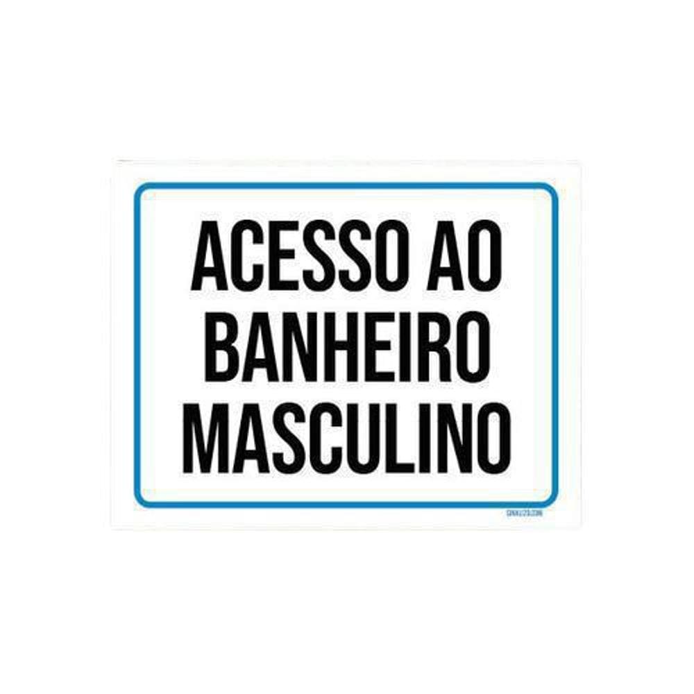 Placa Sinalização Ambiente Banheiro Masculino 27X35