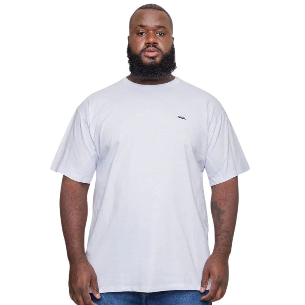 Camiseta Masculina Fatal Plus Size Prima24 Branca 29797