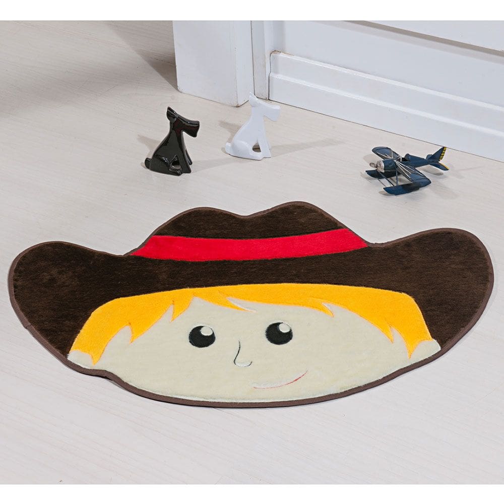 Tapete Infantil para Quarto Formato Cowboy Pelúcia Tabaco