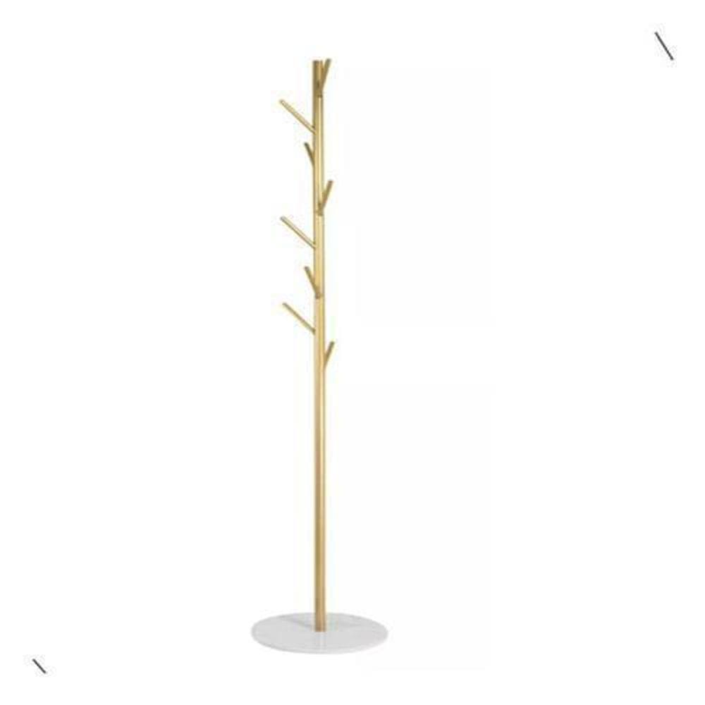 Cabideiro Mancebo Dourado 8 Hastes Base Mármore 170X32X32Cm
