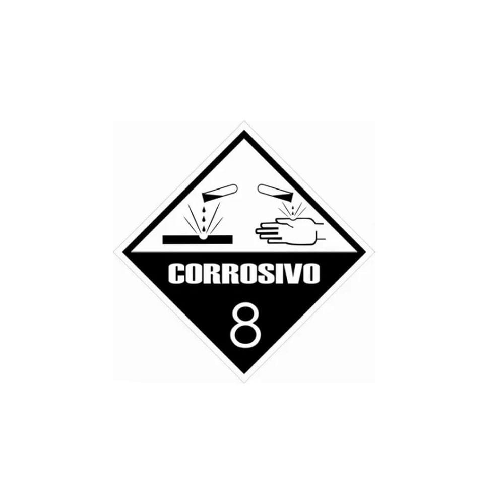 Adesivo Risco De Material Corrosivo Simbologia Meio Ambiente