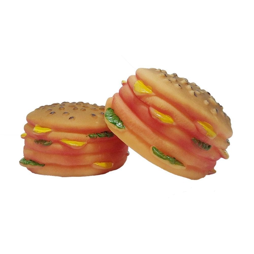 Hambúrguer De Borracha Brinquedo Para Pet 03 Peças