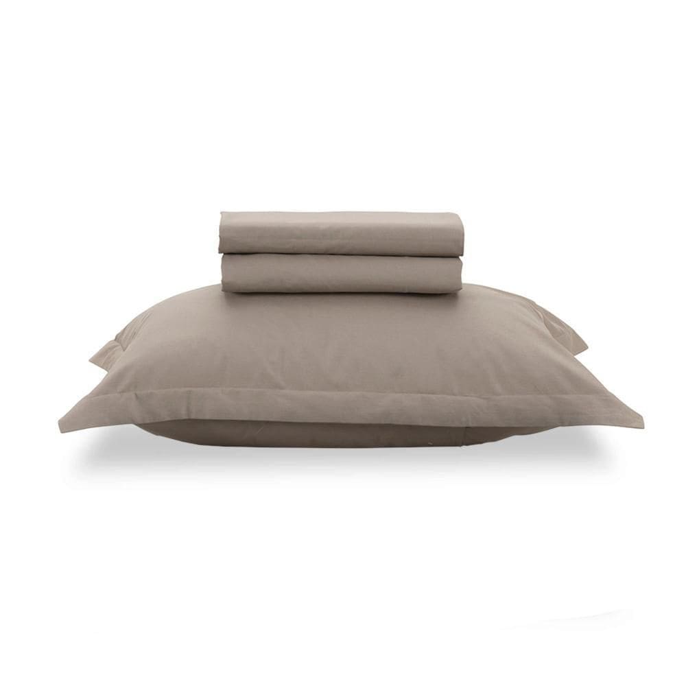 Jogo De Cama Solteiro King Karsten 180 Fios 3 Peças Taúpe