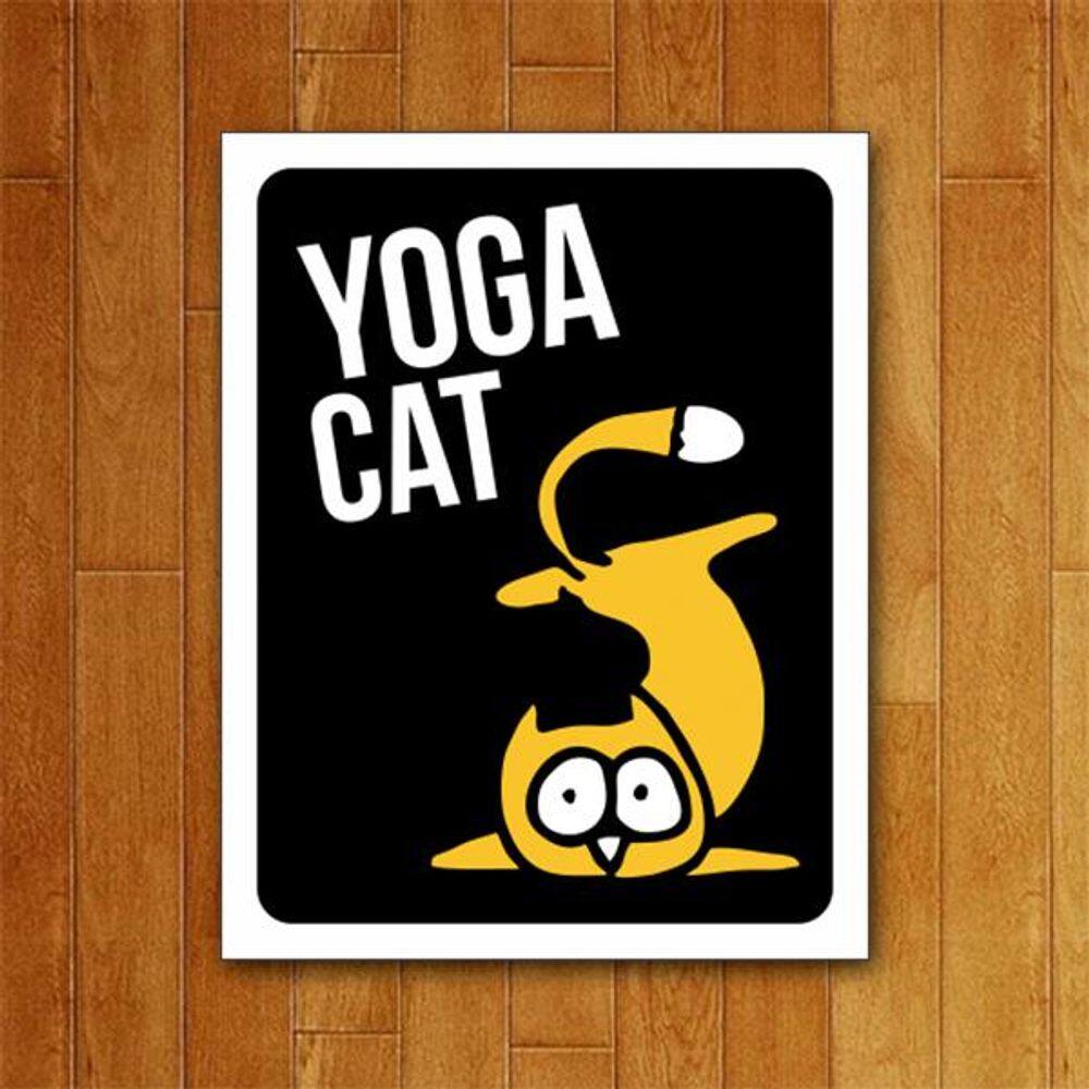Placa Decorativa - Yoga Cat