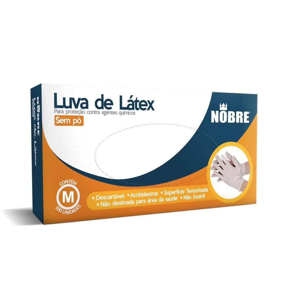 Luva De Látex Sem Pó Com 100Und