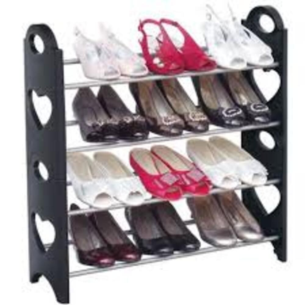 Sapateira 12 Pares Empilhavel 4 Prateleiras Em Aluminio