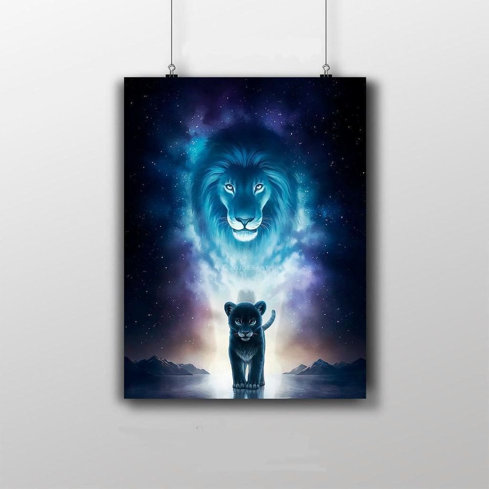 Placa Decorativa Leão Noite 20X30Cm