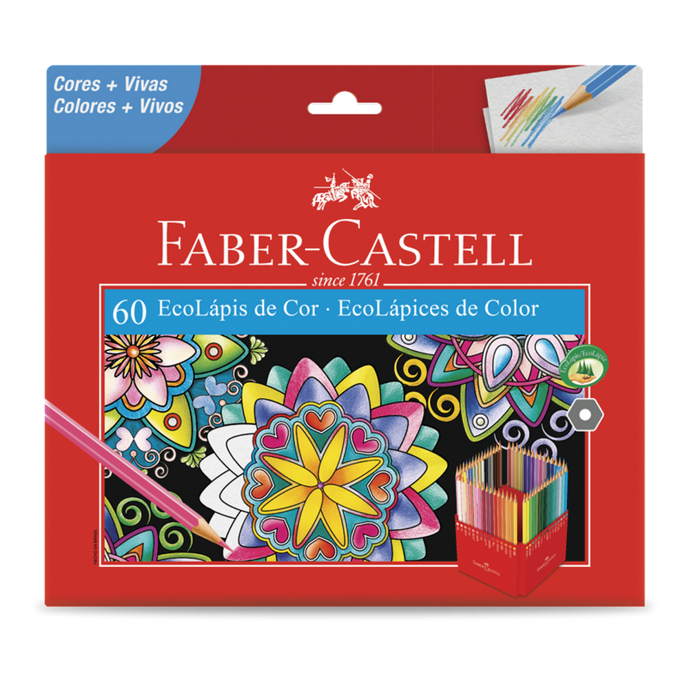 Ecolápis De Cor Faber Castell Sextavado 60 Cores