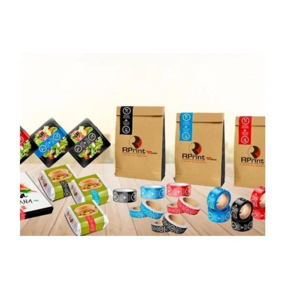Rolo 5000 Etiquetas Adesivas Delivery Alimentos Vermelha