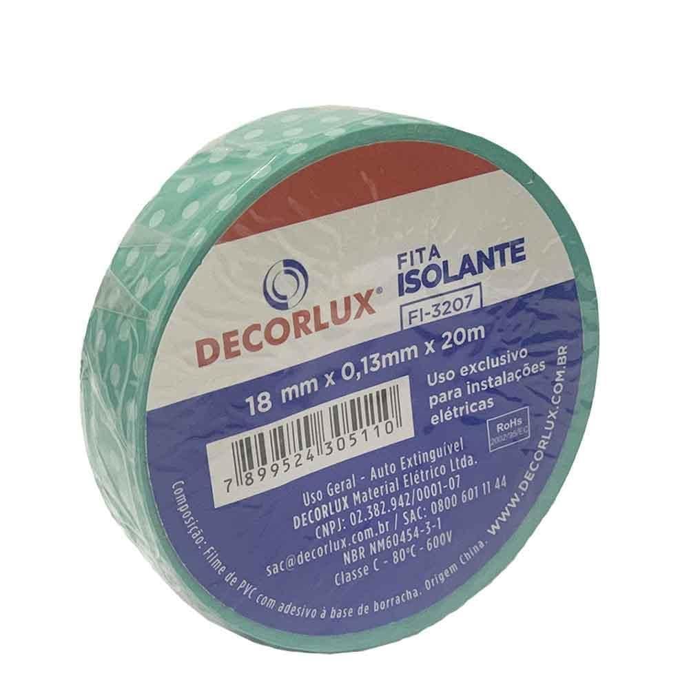 Fita Isolante Verde Estampada Poá Branco 20Mmx18Mm Decorlux