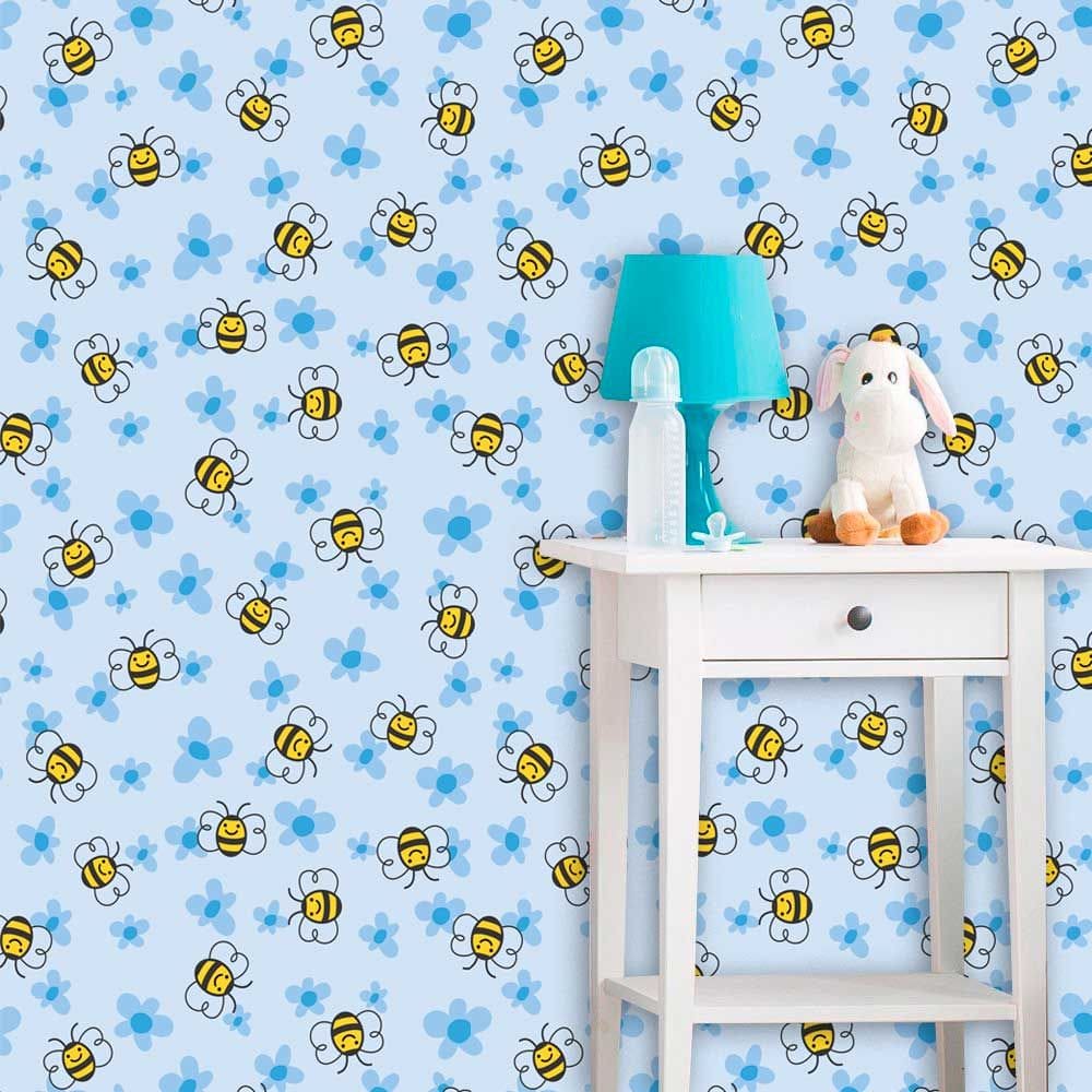 Papel de Parede Infantil Auto Adesivo Lavável Abelhas