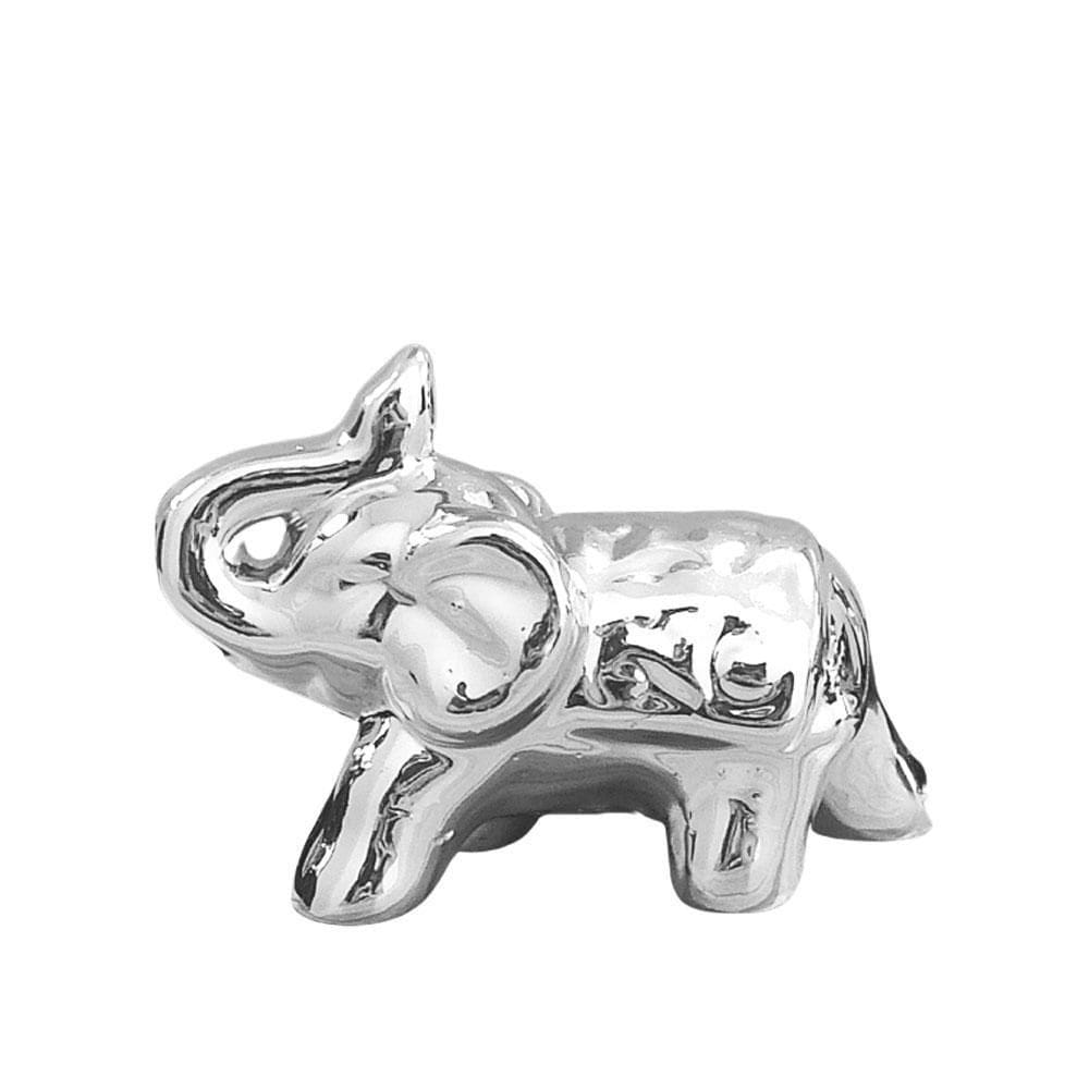 Elefante De Cerâmica M Prata