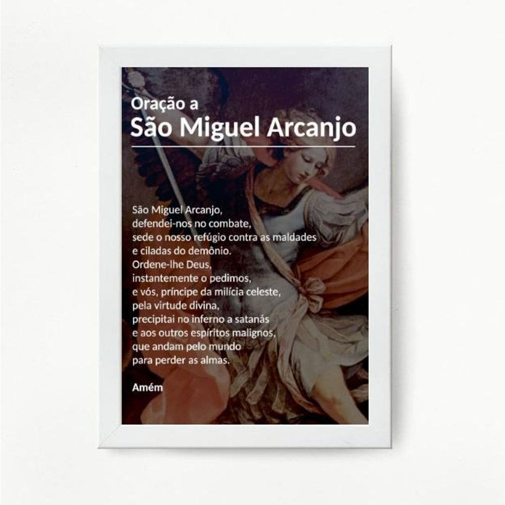 Quadro São Miguel Arcanjo 24x18cm - Vidro