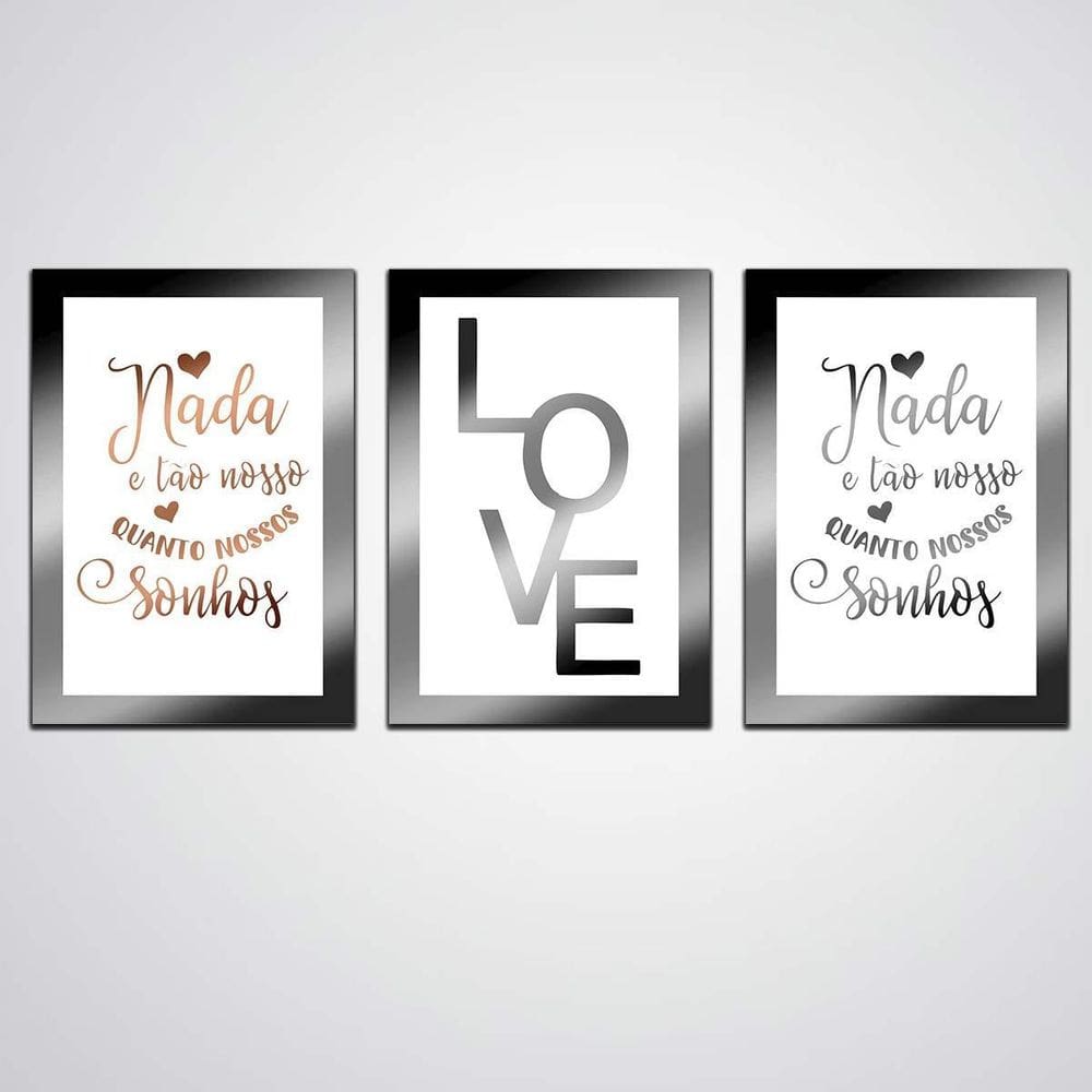 Quadro Decorativo Nada É Tão Nosso Quanto Nossos Sonhos Mdf