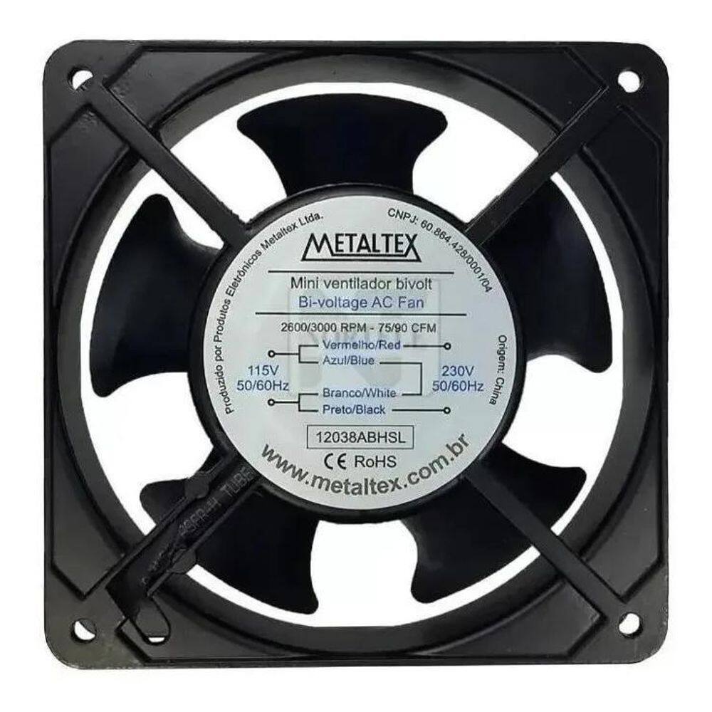 Cooler Ventilador De Painel 120X120X38Mm 115/230V Metaltex