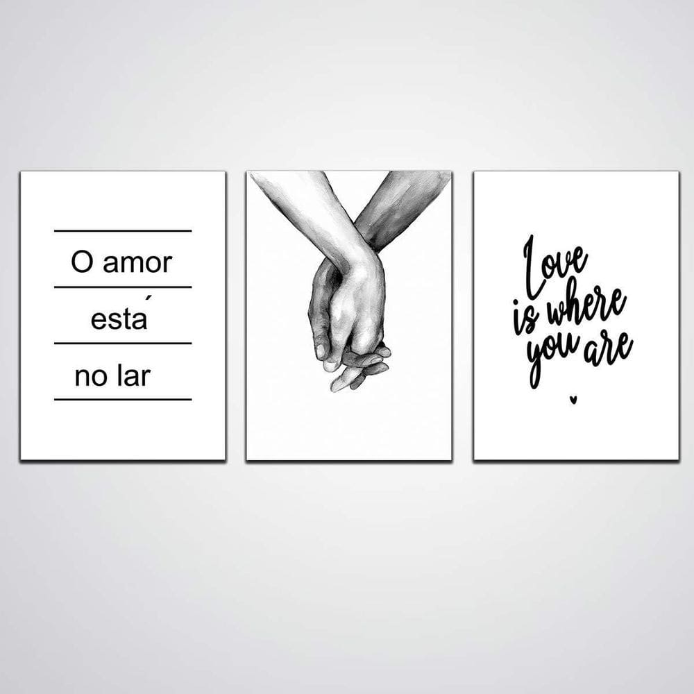 Quadro O Amor Esta No Lar Em Madeira Mdf 30X20Cm