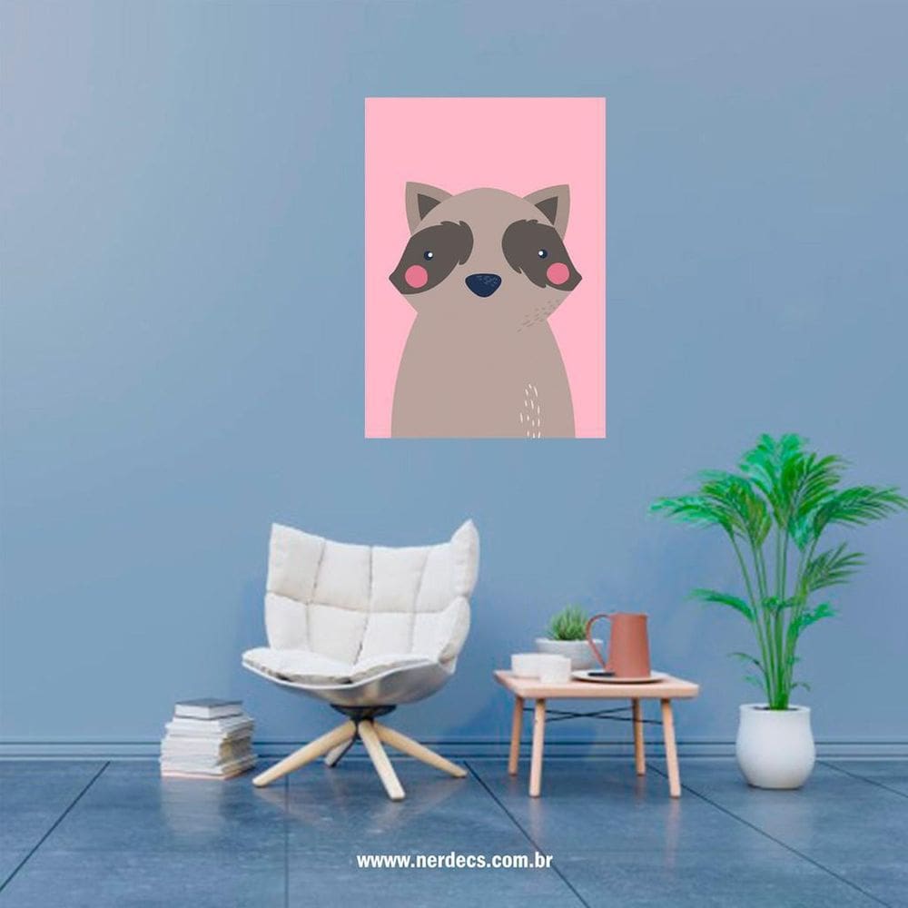 Placa Decorativa Raposa Animal Infantil Simples