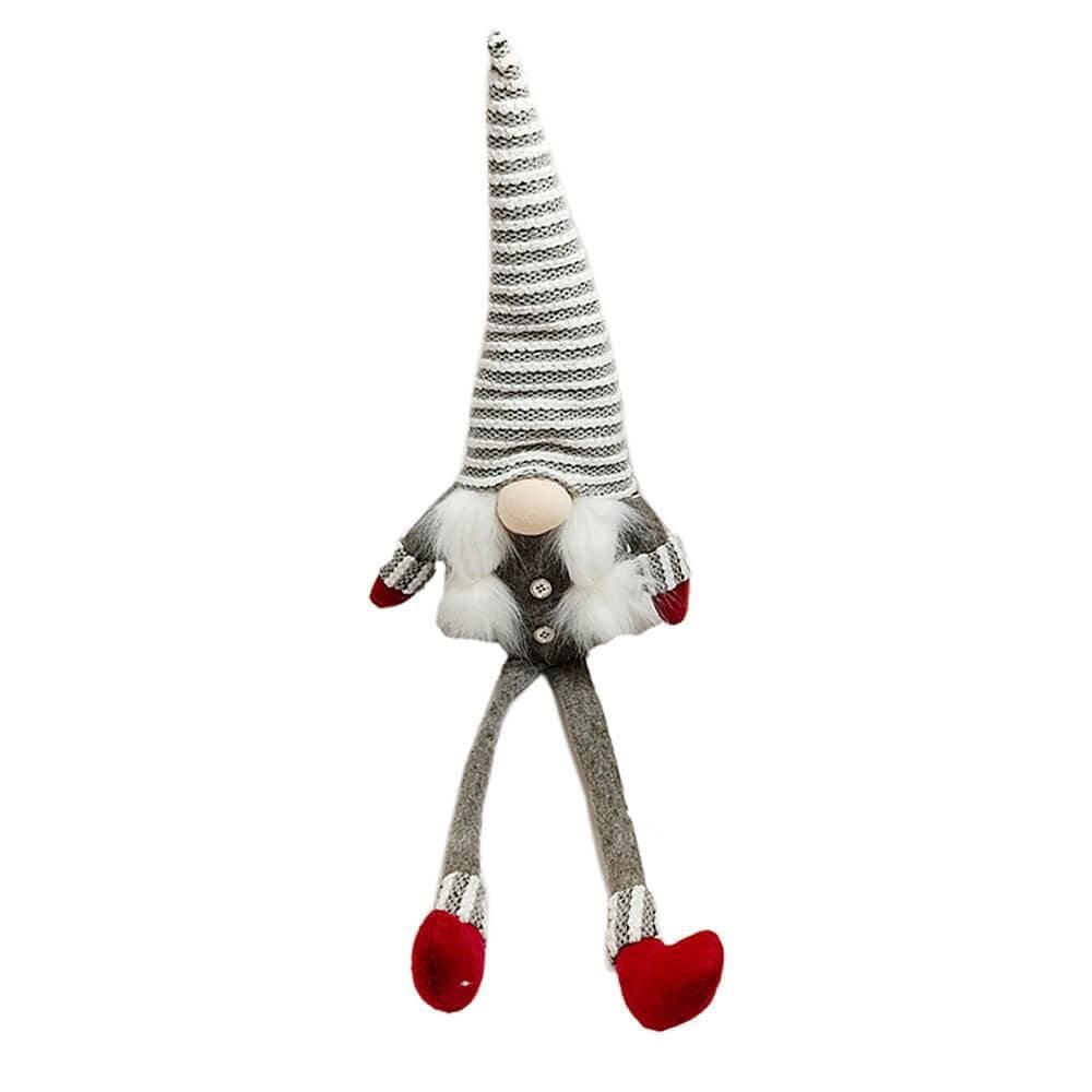 Boneco Duende Sentado Natal Cinza - Casambiente 66cm