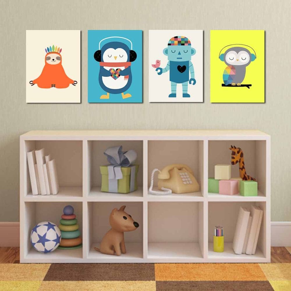 Kit Placa Decorativa de MDF 30x20cm Infantil  Dorminhocos