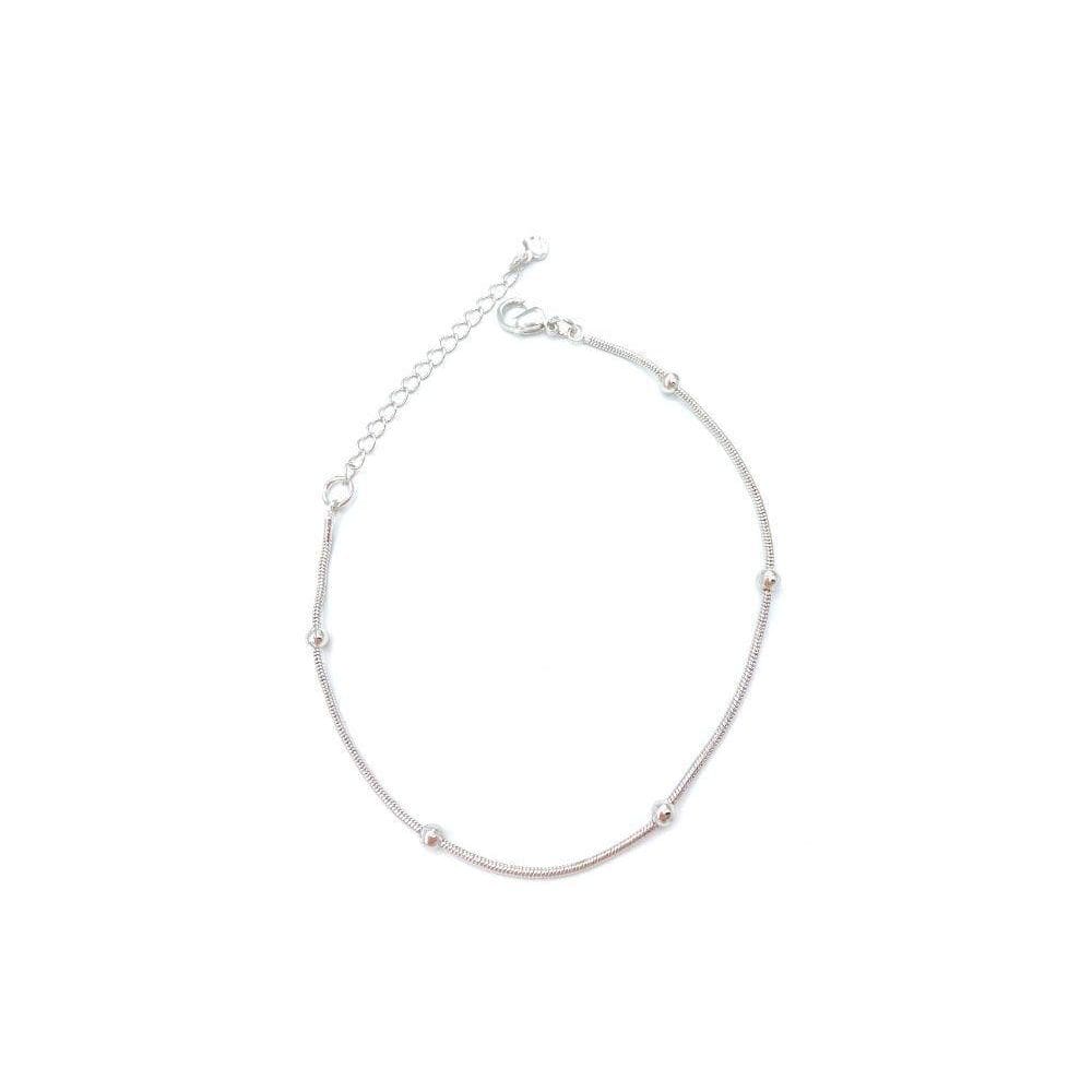 Pulseira Bolinhas Clássica Folheada A Ródio