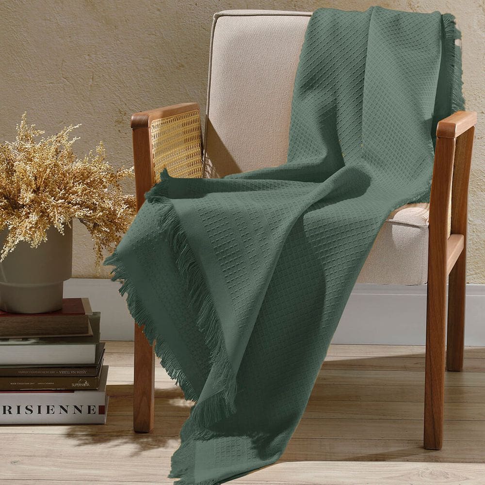 Manta de Sofá Marrocos Dohler 120cm x 150cm Verde