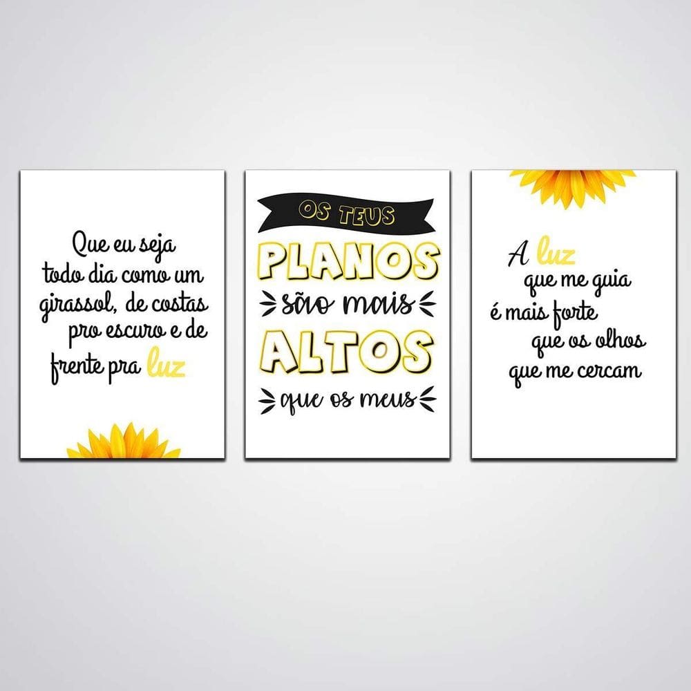 Kit De Quadros Os Teus Planos São Mais Altos Que Os Meus