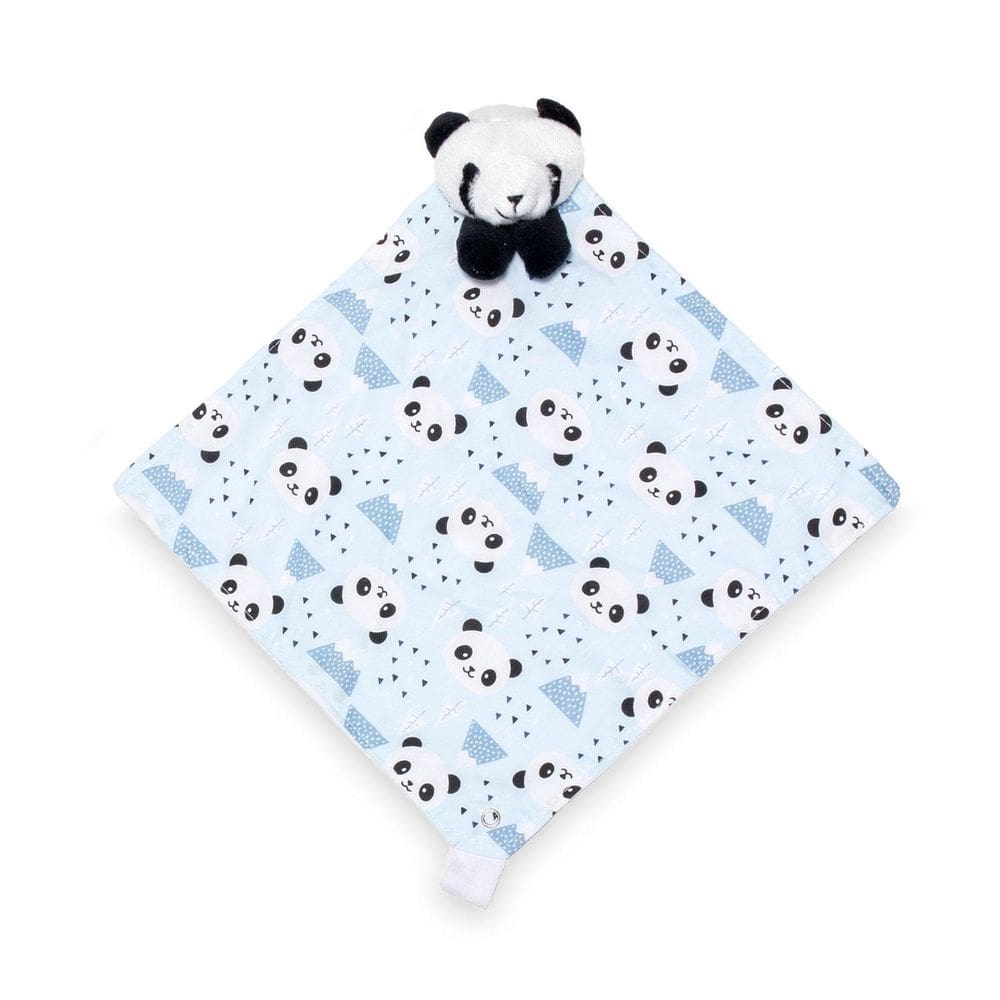 Naninha Malha Tricoline Com Prendedor De Chupeta Panda Azul