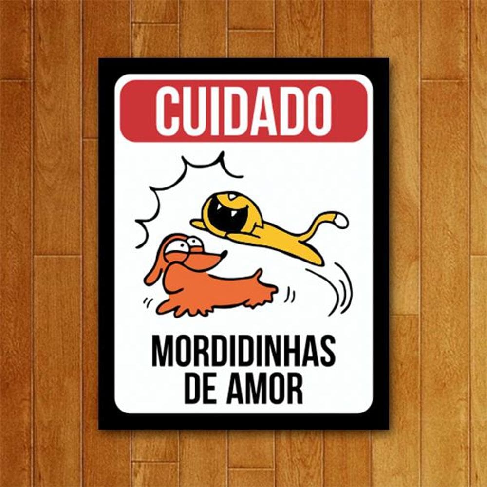 Placa Decorativa Pet - Mordidinhas De Amor