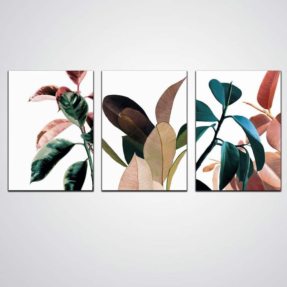 Kit Quadros Decorativos Plantas Coloridas 30X20Cm Em Mdf