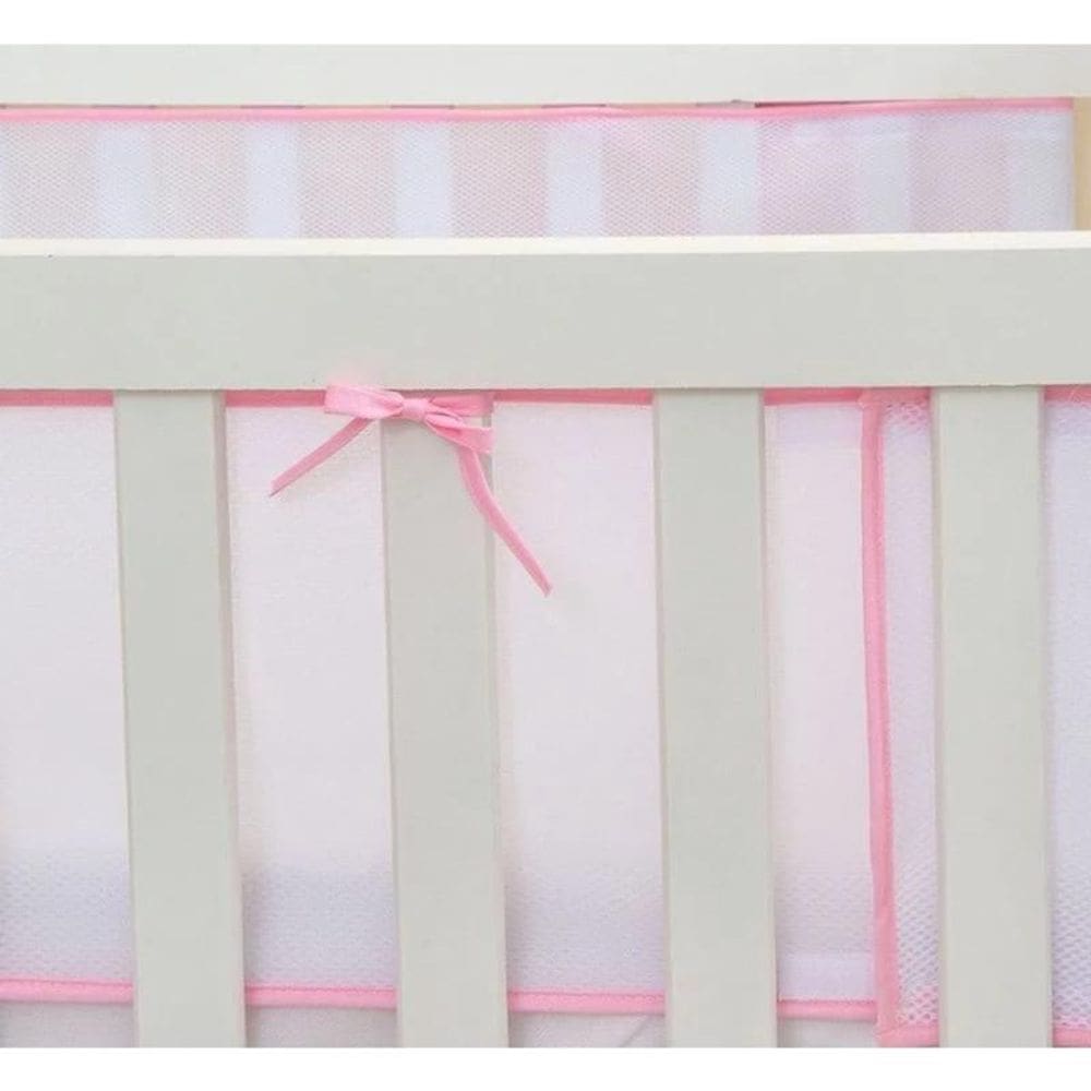 Tela Protetora Lateral De Berço Para Mini Berço Rosa
