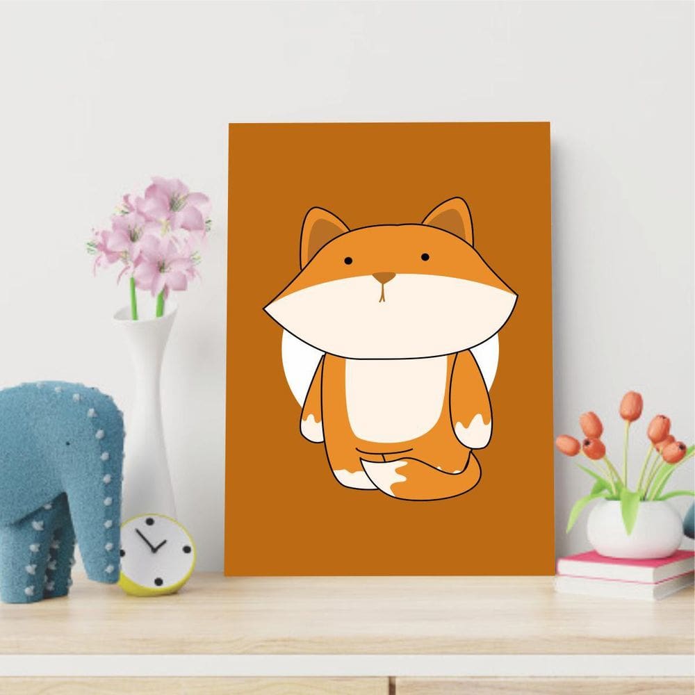 Placa Decorativa Raposinha Laranja 20X30Cm