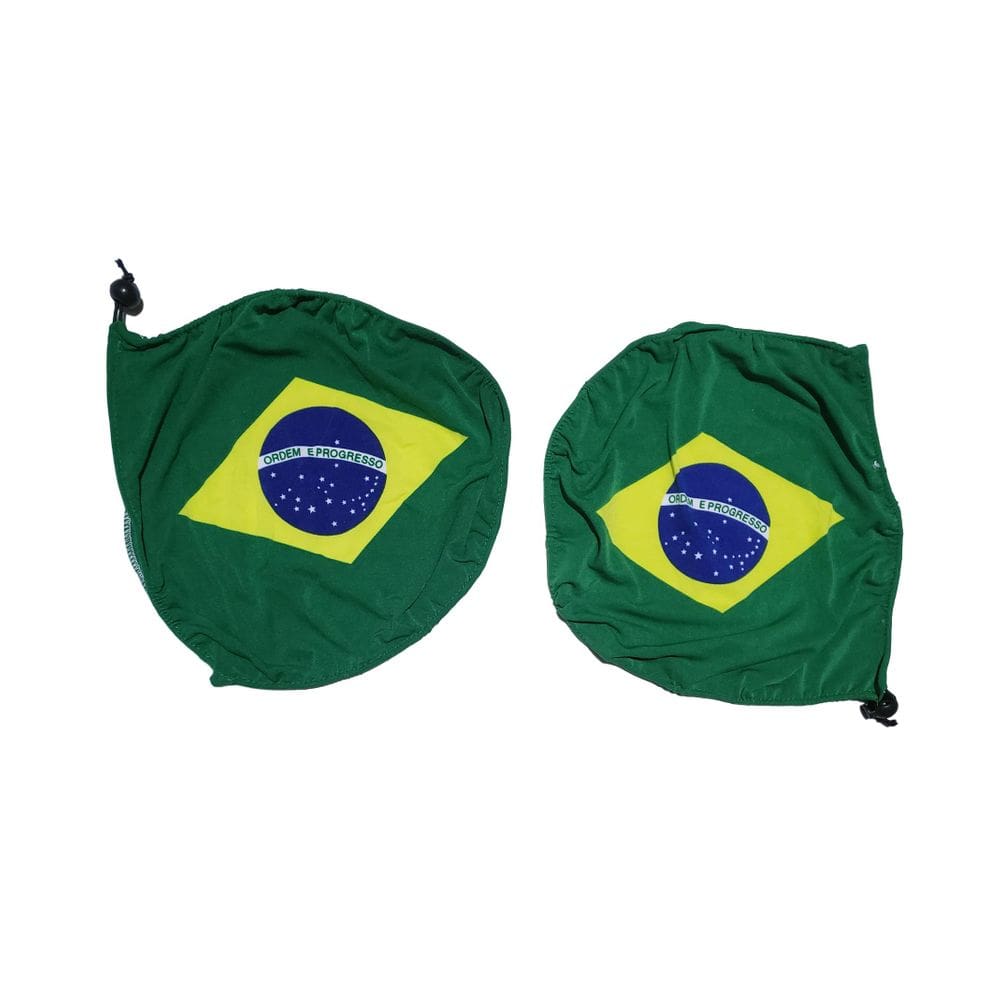 Capa Bandeira Brasil p/ Retrovisor - 30x32cm - Kit 2 Capas