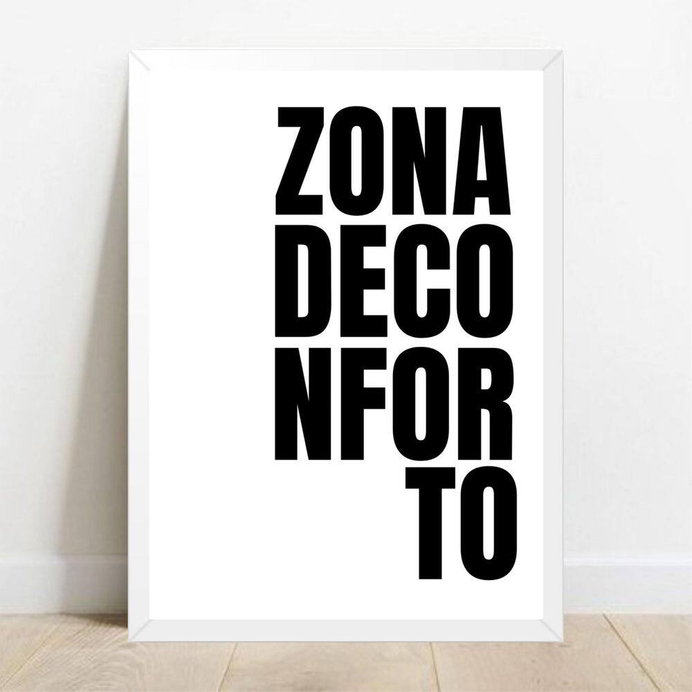 Quadro Decorativo Zona - Moldura Branca E Vidro A4
