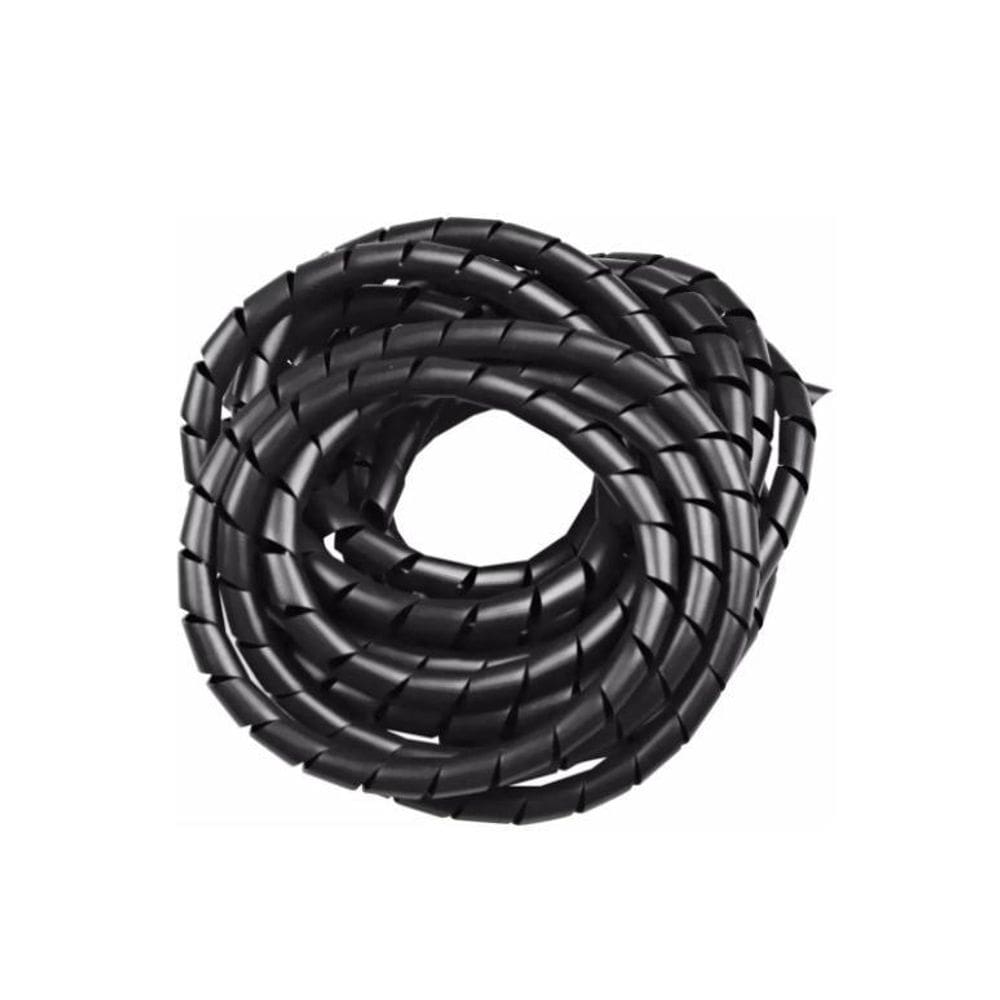 Organizador De Fios Cabos Espiral 1 Polegada Preto 5 Mts